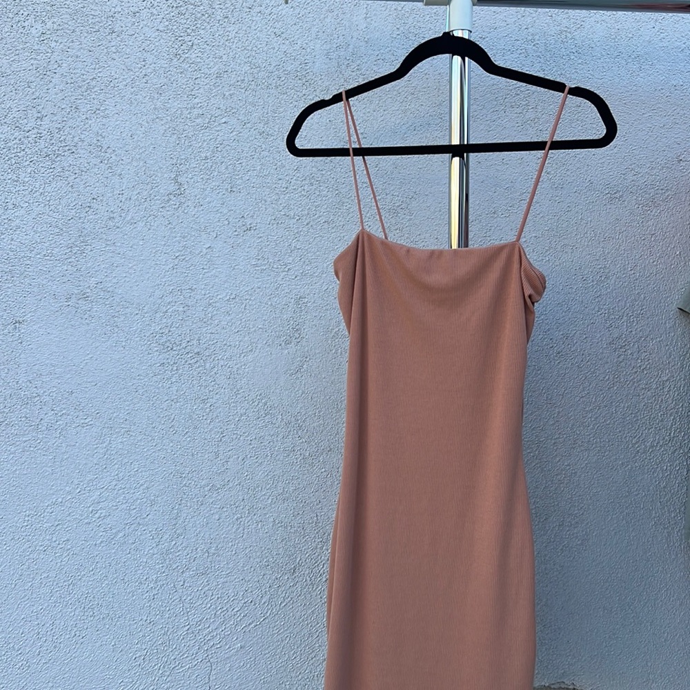 Orange ribbed dress